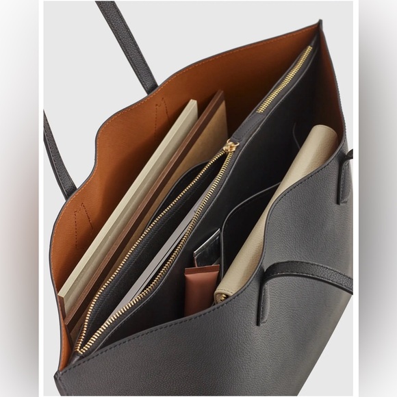 Quince Italian Leather Triple Compartment Shopper Tote - Picture 2 of 13